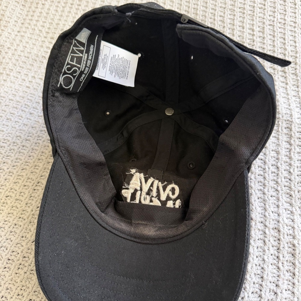 Adidas Viva La Golf Black Embroidered Baseball Cap Hat Adjustable Women OSFW - Picture 3 of 4